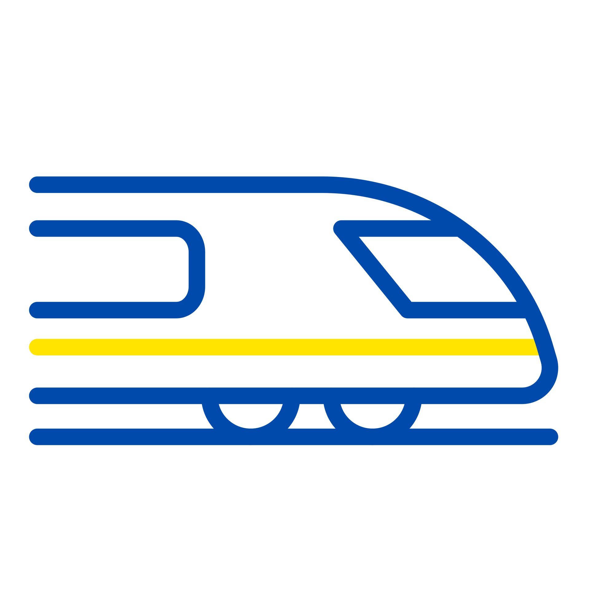 Zug-Symbol – gute Erreichbarkeit durch zentrale Lage und Angebot des Deutschland-Tickets.