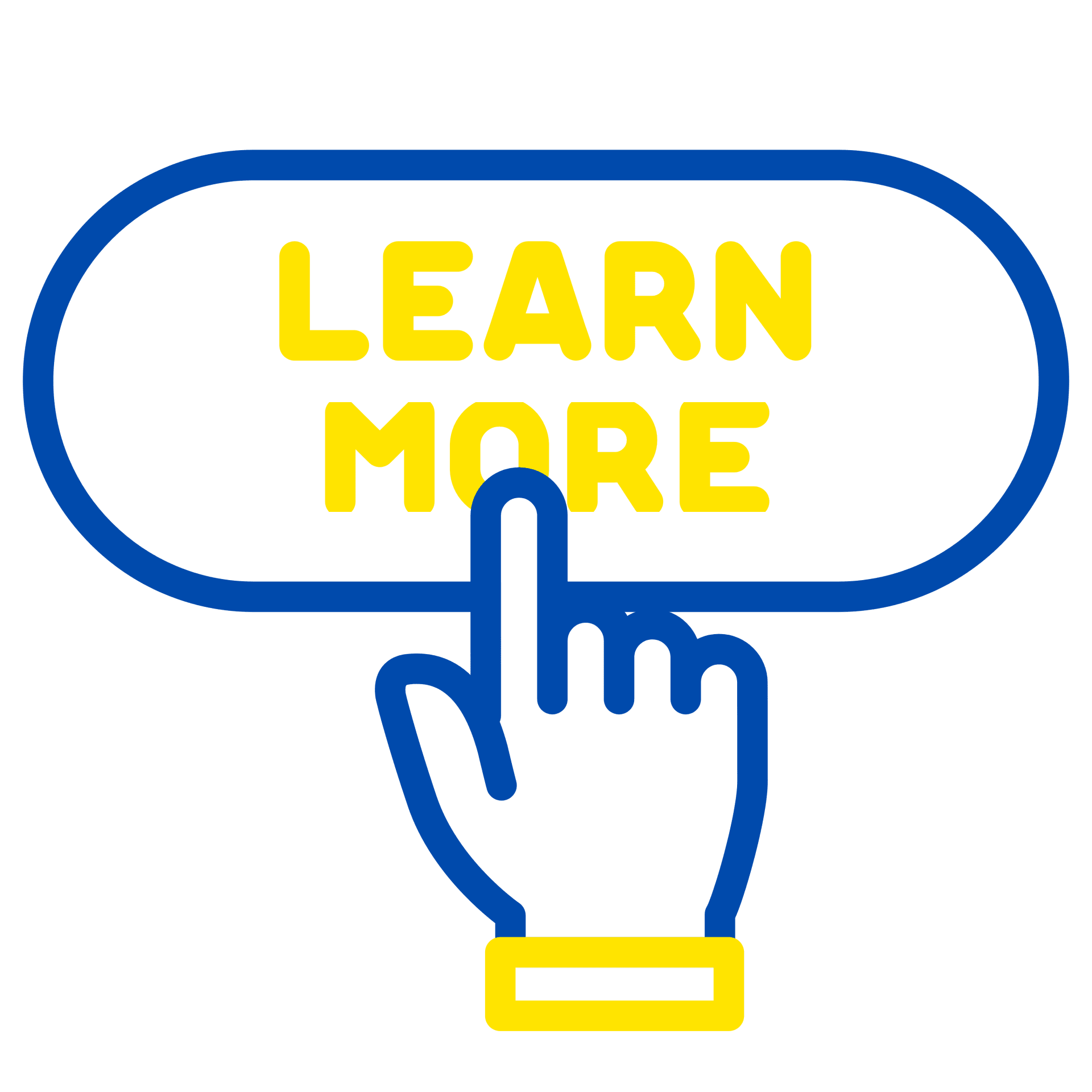 Icon mit „Learn More“-Text – individuelle Weiterbildungs- und Entwicklungsmöglichkeiten.